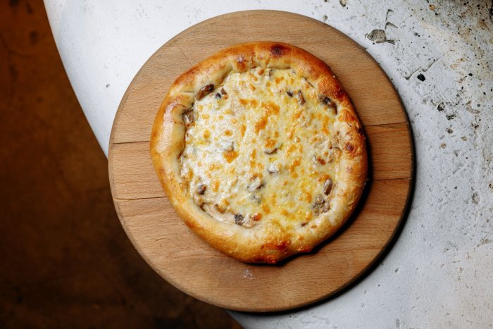 Khachapuri with Julienne and suluguni cheese